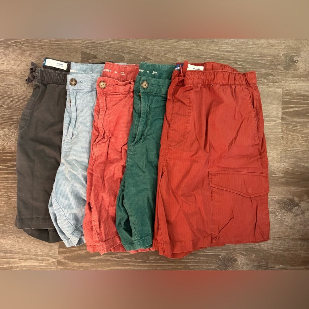 Men's Old Mavy Casual Shorts Bundle Set Slim Jogger Linen Relaxed Active 36 L XL